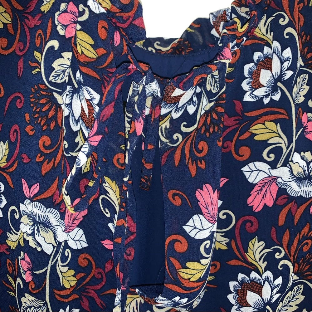 Nordstrom WAYF Navy Floral Dress SZ XS - Picture 9 of 14